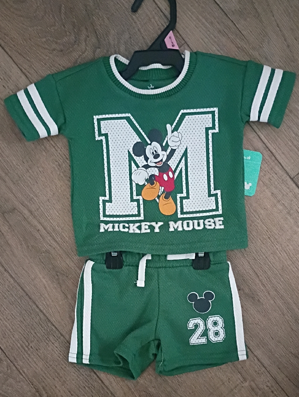 Mickey Mouse Athletic Graphic T-shirt And Drawstring Shorts Set Jersey Inspired
